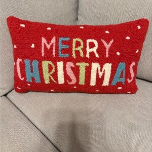 Festive Red 'Merry Christmas' Pillow